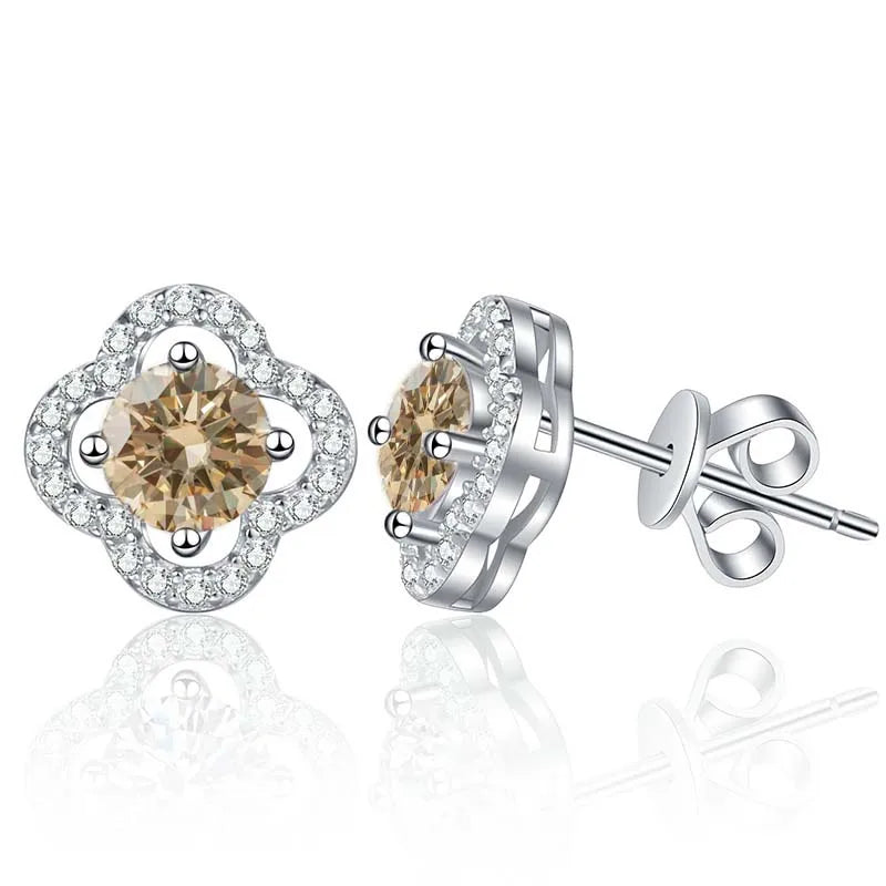 1 Karat Moissanit Ohrstecker für Damen 925 Sterling Silber Hochzeitsgeschenk