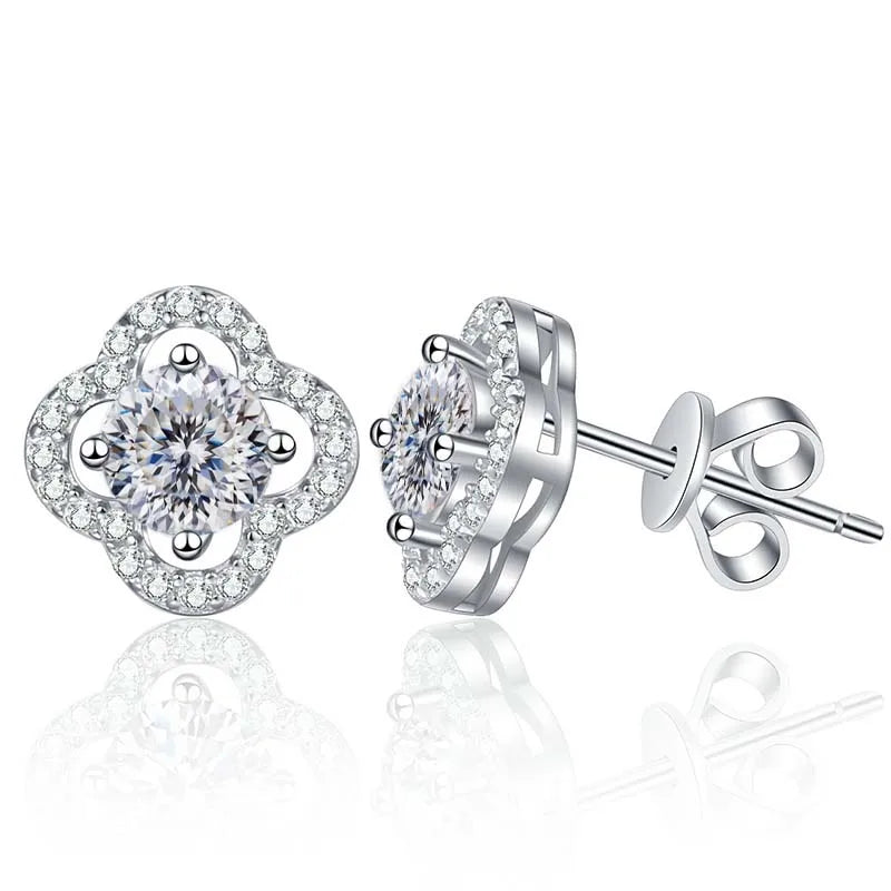 1 Karat Moissanit Ohrstecker für Damen 925 Sterling Silber Hochzeitsgeschenk