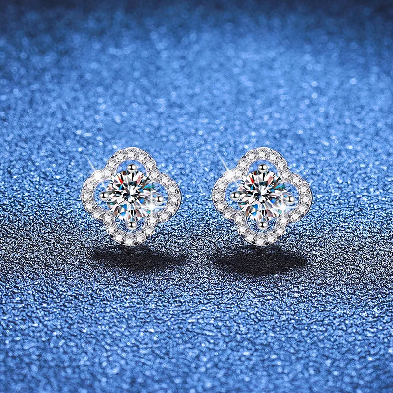 1 Karat Moissanit Ohrstecker für Damen 925 Sterling Silber Hochzeitsgeschenk