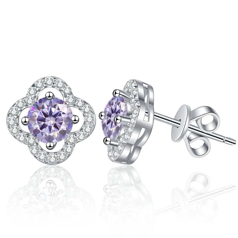 1 Karat Moissanit Ohrstecker für Damen 925 Sterling Silber Hochzeitsgeschenk