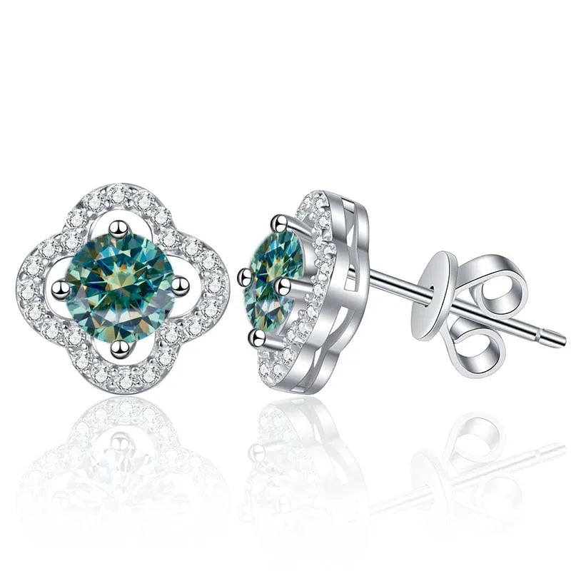 1 Karat Moissanit Ohrstecker für Damen 925 Sterling Silber Hochzeitsgeschenk