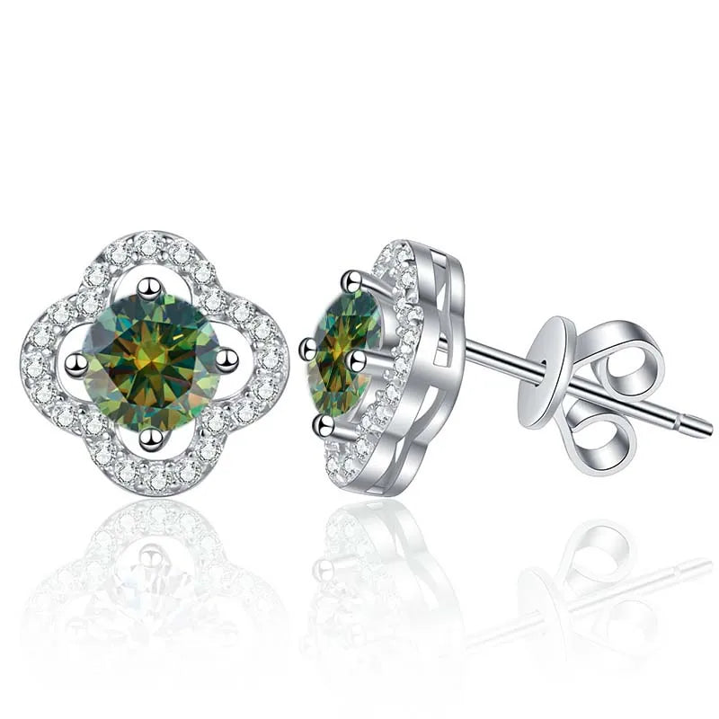 1 Karat Moissanit Ohrstecker für Damen 925 Sterling Silber Hochzeitsgeschenk