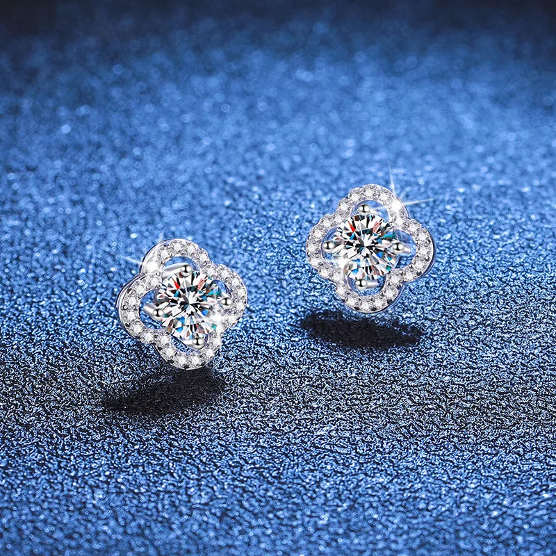 1 Karat Moissanit Ohrstecker für Damen 925 Sterling Silber Hochzeitsgeschenk