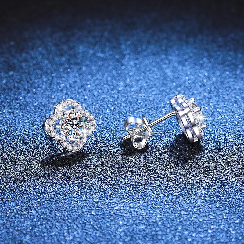 1 Karat Moissanit Ohrstecker für Damen 925 Sterling Silber Hochzeitsgeschenk