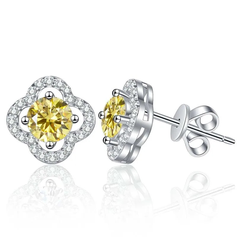 1 Karat Moissanit Ohrstecker für Damen 925 Sterling Silber Hochzeitsgeschenk