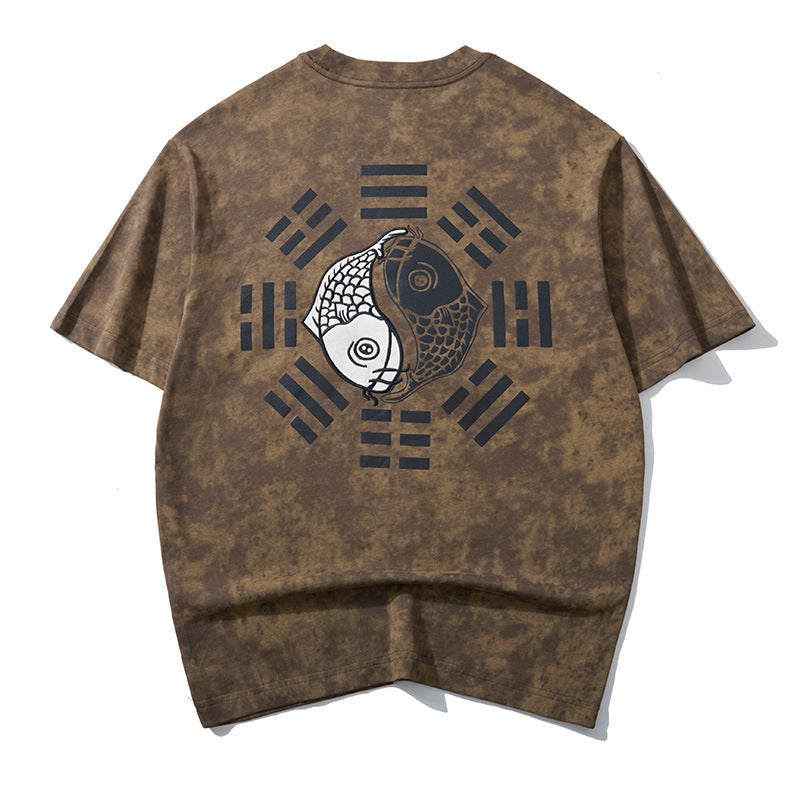 Koi Top Chinese Trendy Embroidered Short Sleeve