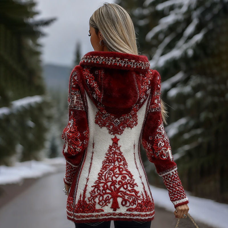 Flannel 3D Printed Fashionable Warm Zipper Hoodie