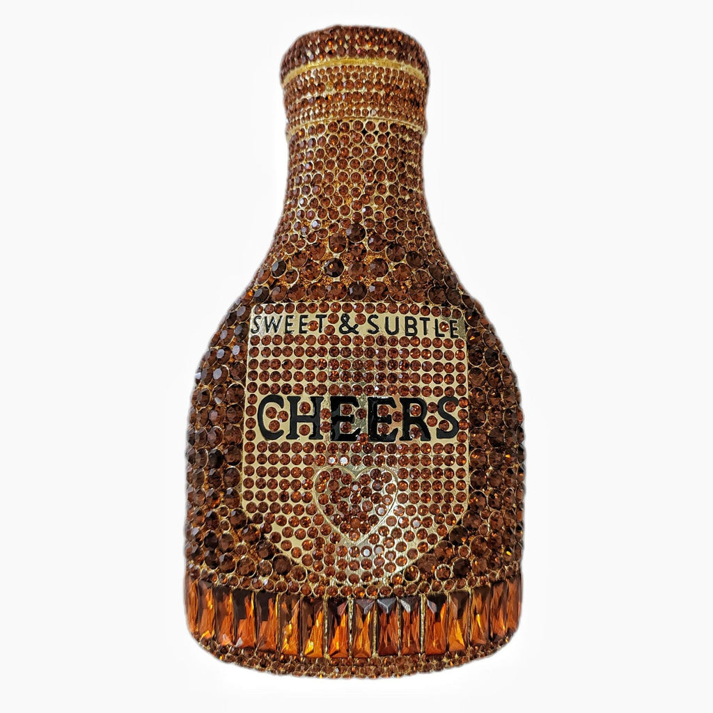 Champagne Bottle Rhinestone Evening Clutch Women's Bag