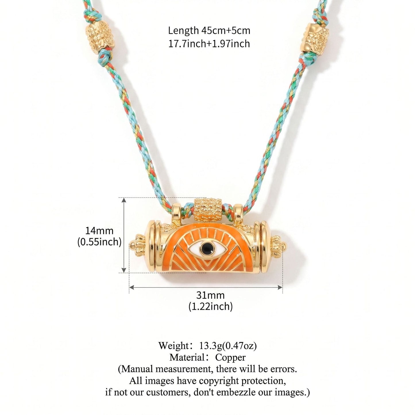 Evil Eye Kaleidoscope Necklace Clavicle Chain