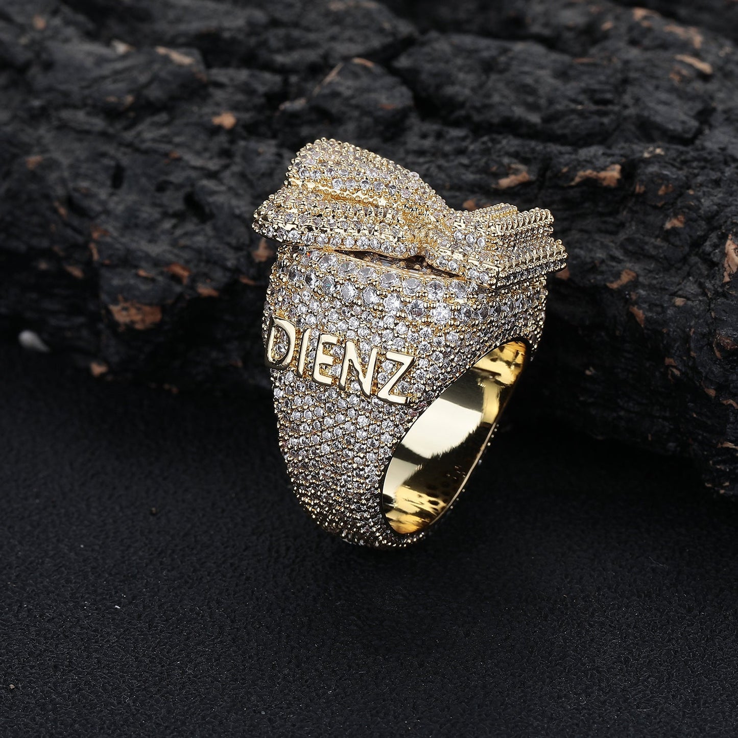 European And American Cross-border Hip-hop Style Ring Fully Paved With Zircons