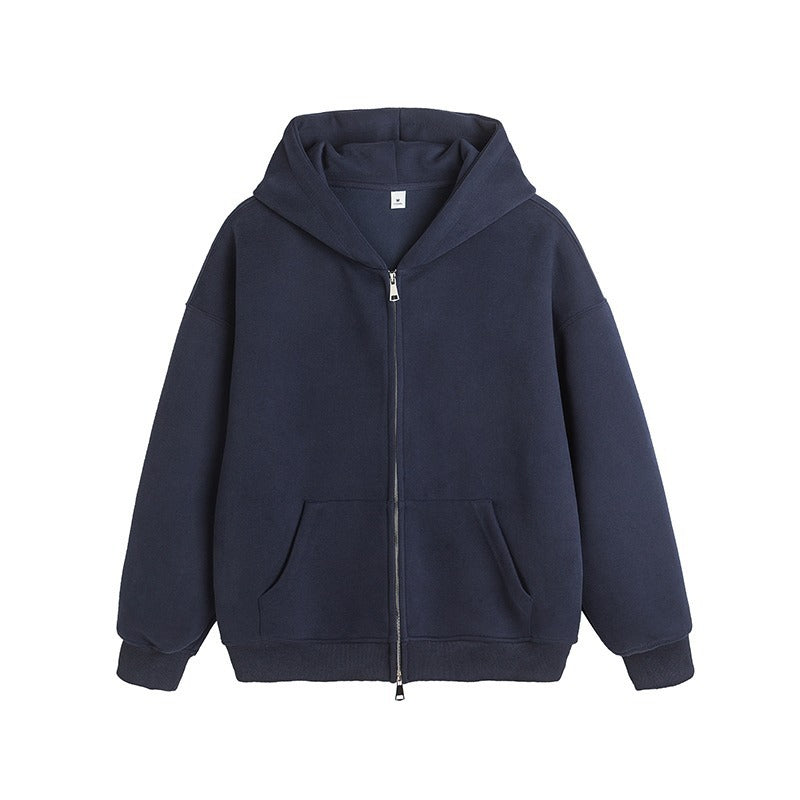 Fashionable Hooded Cardigan Layered Sweatshirt Mens Trendy Hoodie