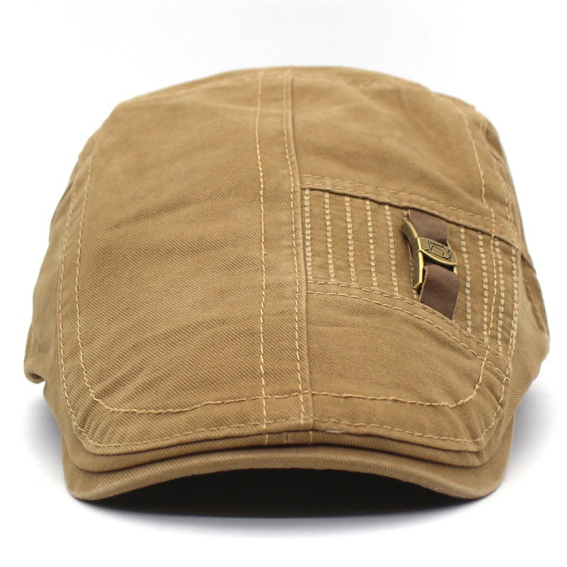 Leather Strap Jeans Button Men And Women Retro Peaked Cap