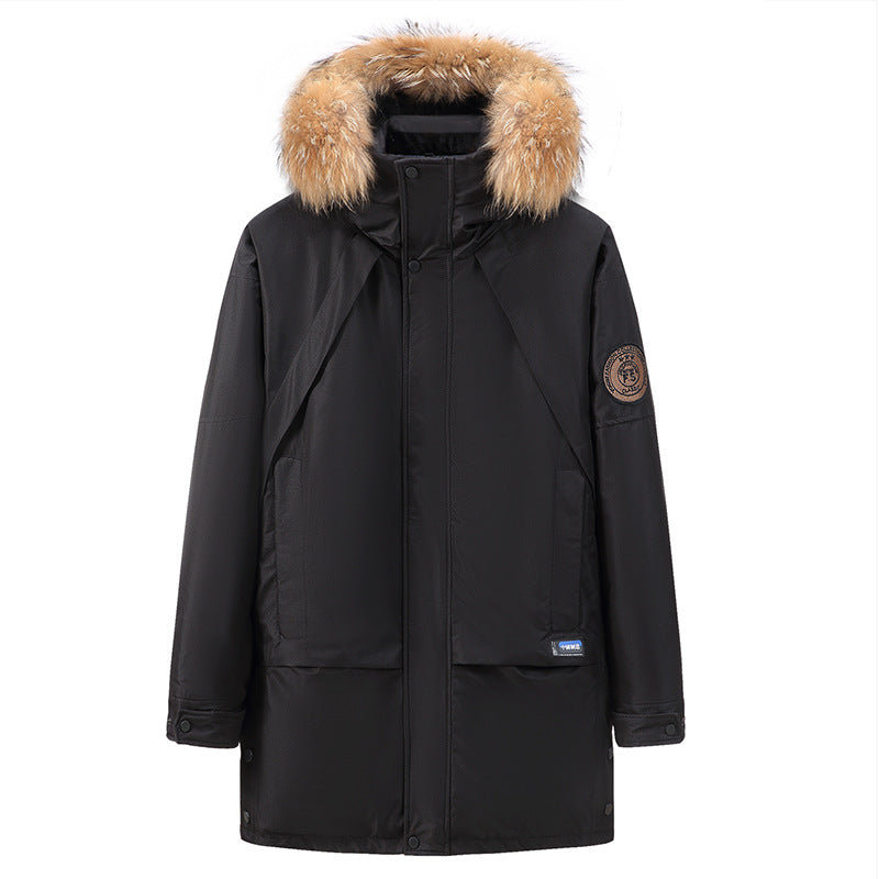 Men's Down Jacket Thickened Mid-length White Duck Down Coat