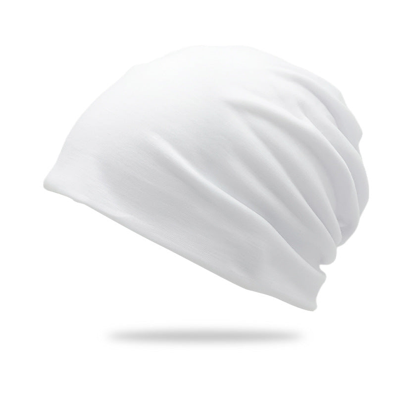 Solid-color Double-layer Pullover Beanie Thin Style