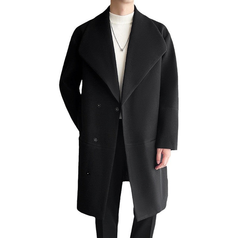 Men's Cotton-padded Mid-length Woolen Coat