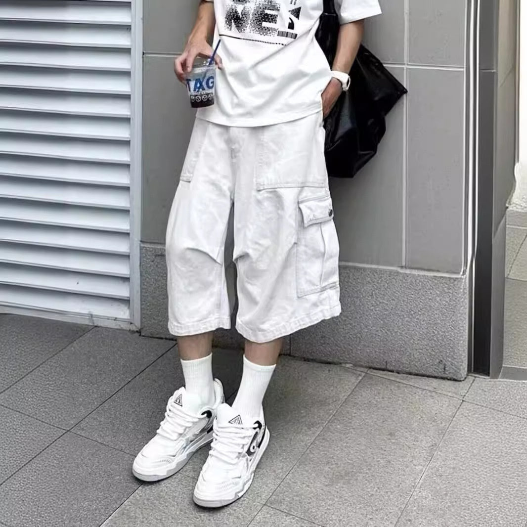 Loose Straight Cargo Cropped Pants