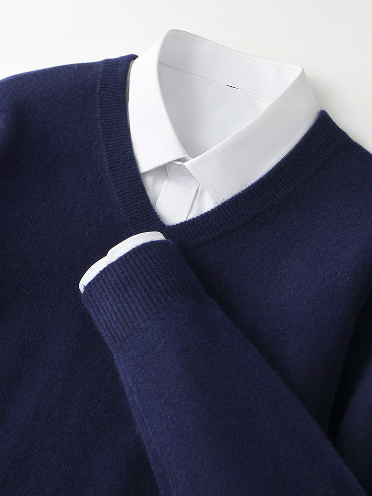 V-neck Cashmere Sweater Loose Fit Extra Thick