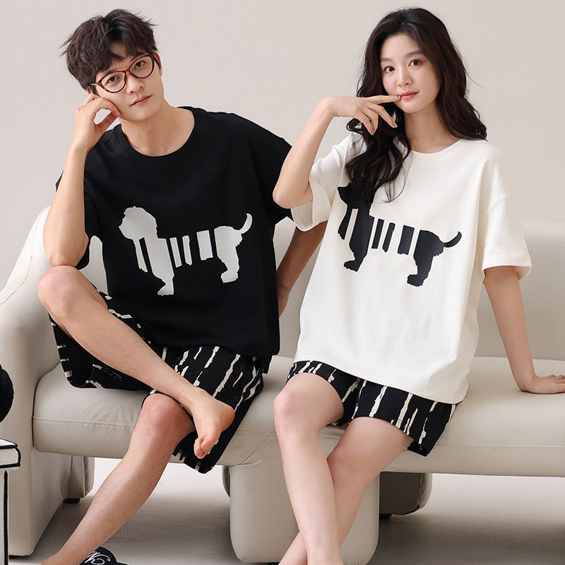Outdoor Wear Loose Short-sleeved Shorts Couple Pajamas