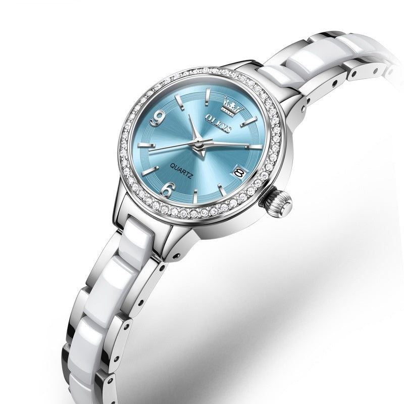 Oulishi Womens Watch With A Ceramic Strap A Versatile Quartz Timepiece