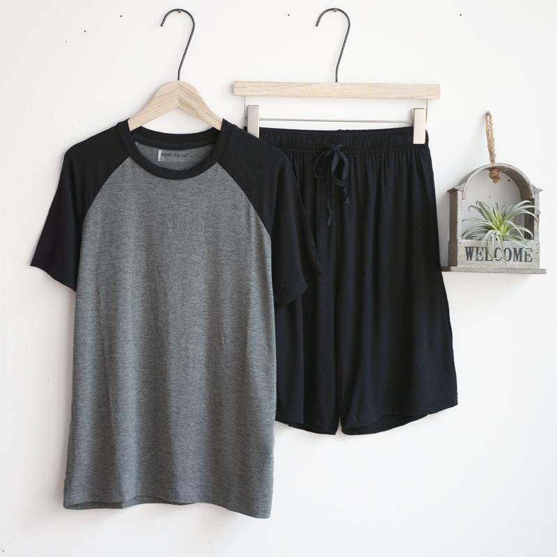 Modal Summer Pajamas Mens Thin Loose-fitting Set