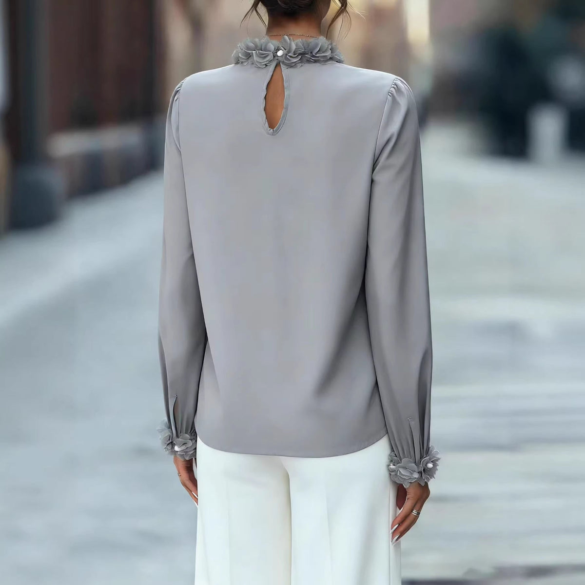 Elegant French-style Long-sleeve Blouse For Women