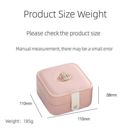 1pcs Double Layer Storage Box For Men And Women Large Capacity Leather Jewelry Box Hardware Latch Travel Portable Flip Lid Palm Jewelry Box Jewelry Box for Women Girls Necklace Ring Storage Organizer 2 Layers Large PU-Leathers Jewelry Case