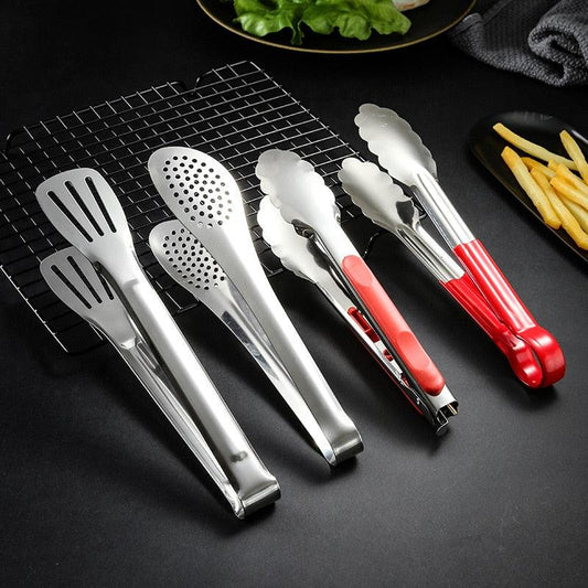 1 pince de cuisine en acier inoxydable résistante à la chaleur, pince de barbecue ajourée, pince alimentaire, outils de cuisine, accessoires de barbecue, pinces de cuisson en acier inoxydable, pinces de buffet pour barbecue.