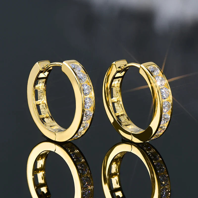 2,5 mm Moissanit Creolen aus 925er Sterlingsilber Unisex Zertifiziertes Paar