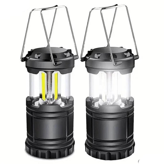 2er-Pack: Superhelle LED-Campinglaterne – tragbare und faltbare Notfall-Taschenlampe mit Batteriebetrieb