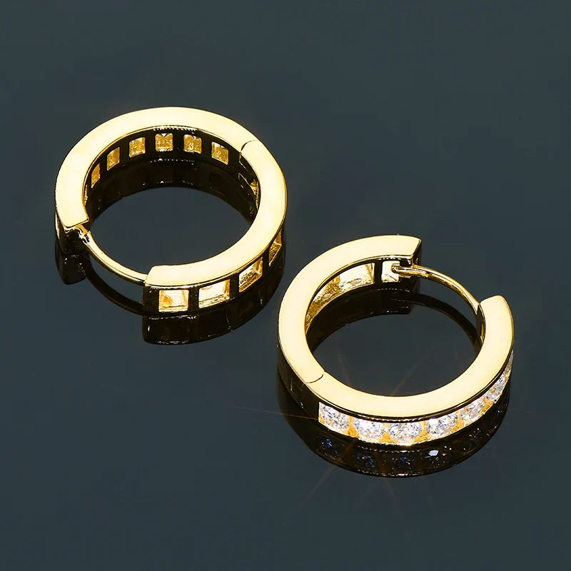 2,5 mm Moissanit Creolen aus 925er Sterlingsilber Unisex Zertifiziertes Paar