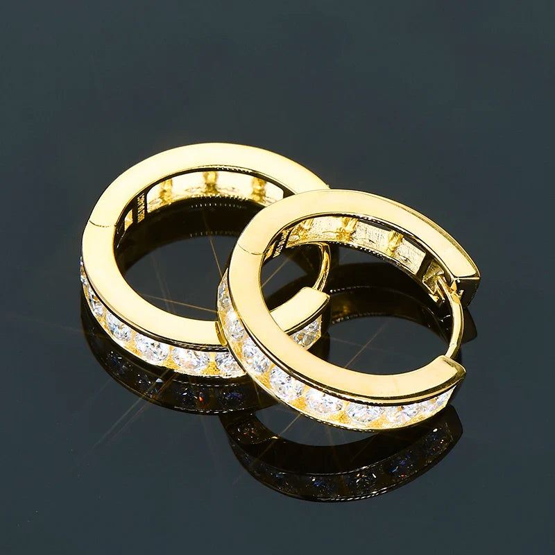 2,5 mm Moissanit Creolen aus 925er Sterlingsilber Unisex Zertifiziertes Paar