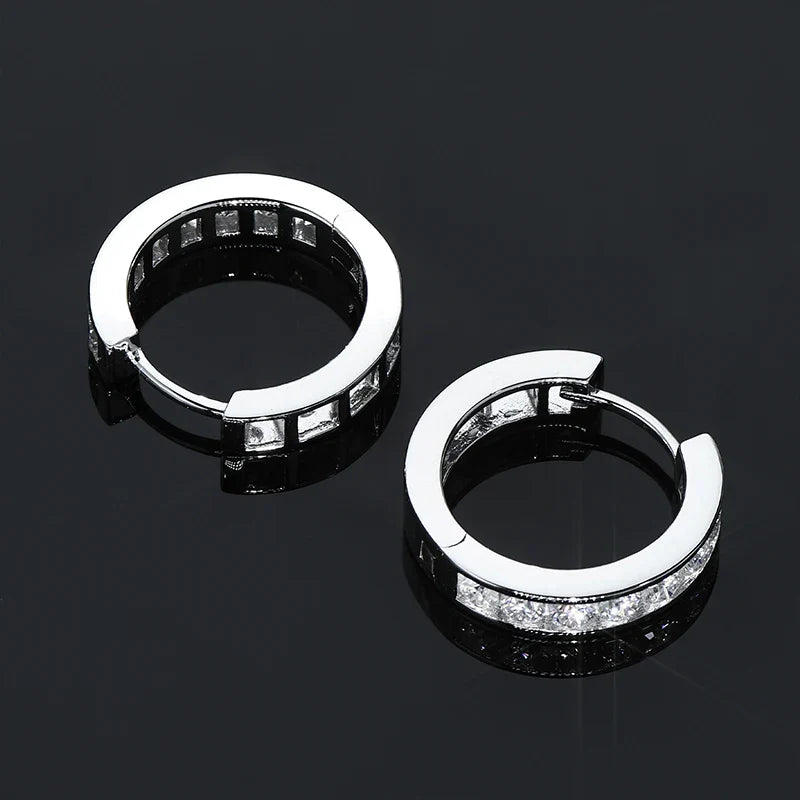 2,5 mm Moissanit Creolen aus 925er Sterlingsilber Unisex Zertifiziertes Paar