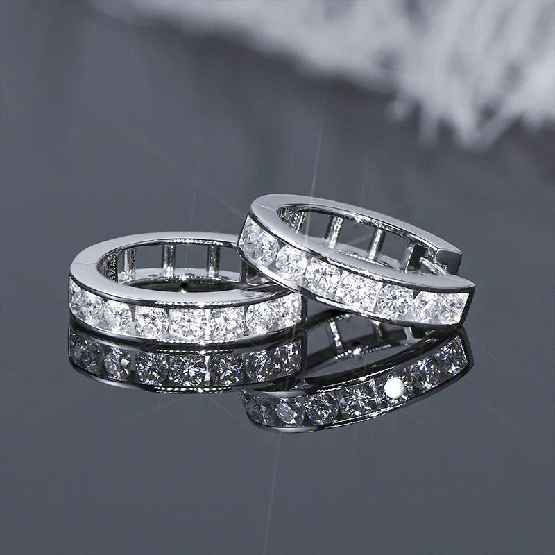 2,5 mm Moissanit Creolen aus 925er Sterlingsilber Unisex Zertifiziertes Paar