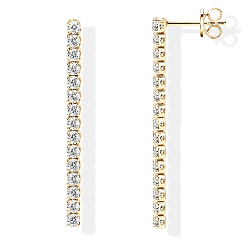 2.5mm Moissanit Quasten-Ohrstecker 925 Sterling Silber Tennis-Kette