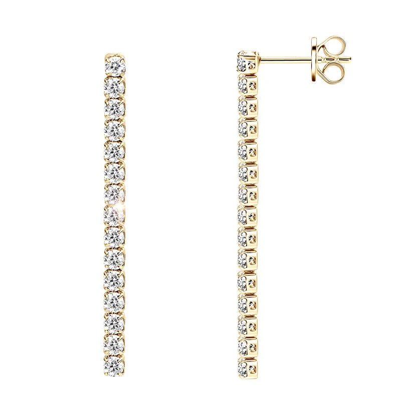 2.5mm Moissanit Quasten-Ohrstecker 925 Sterling Silber Tennis-Kette