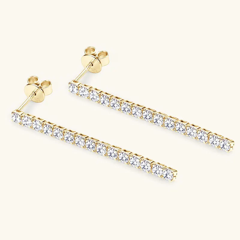 2.5mm Moissanit Quasten-Ohrstecker 925 Sterling Silber Tennis-Kette