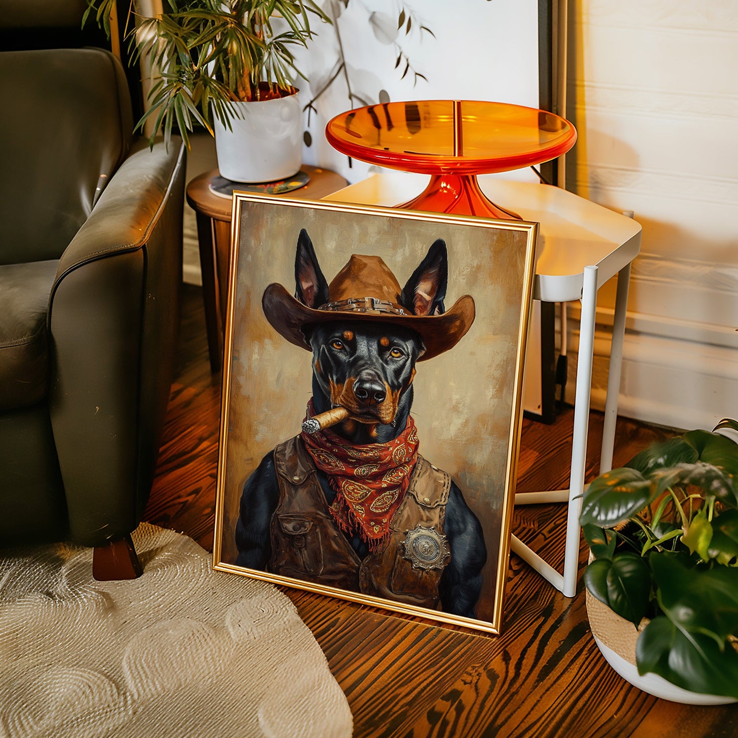 Dobermann Marshal mit stahlhartem Blick
