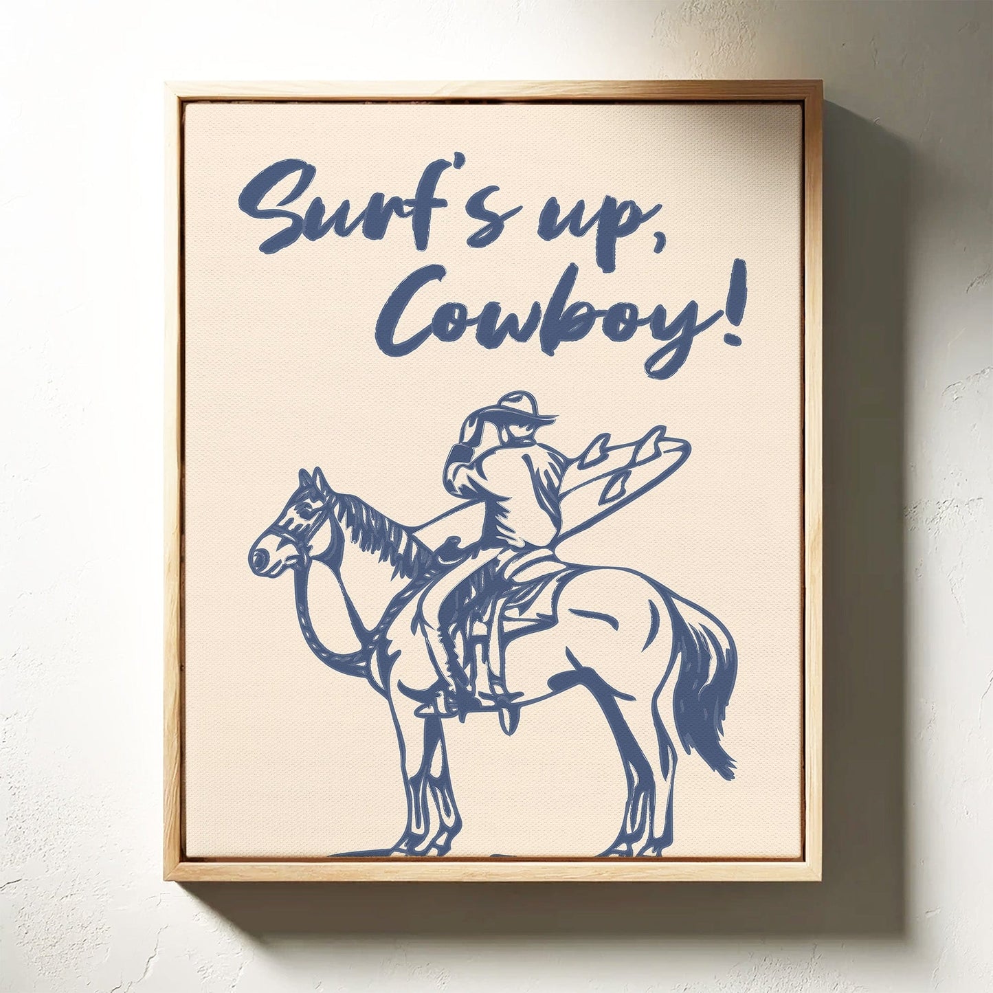 Surf's Up Cowboy – Art Mural Côtier Western