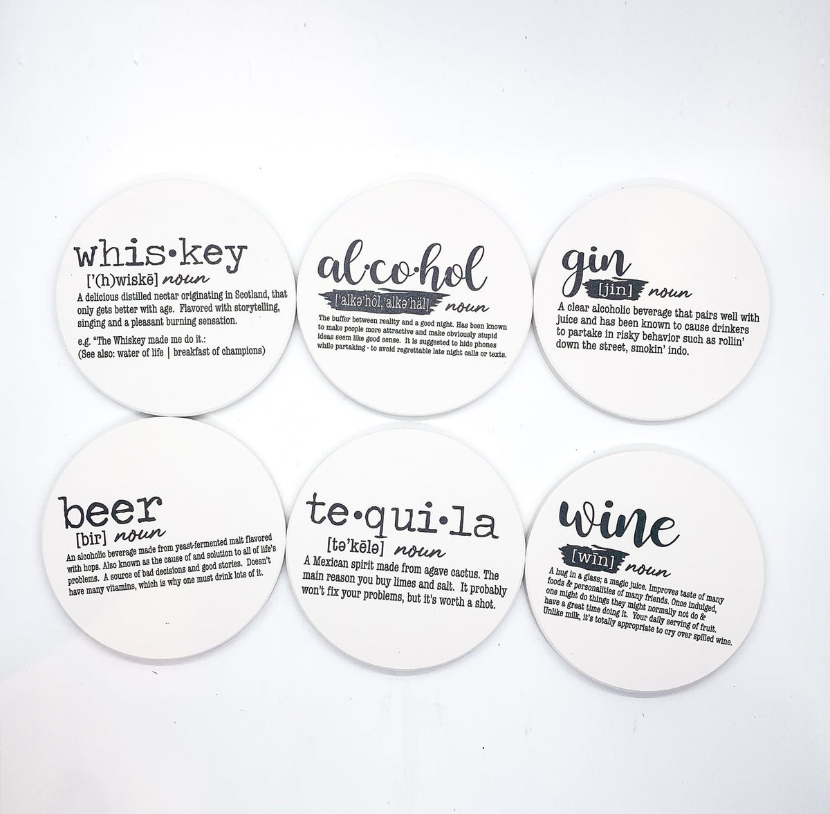 Funny Drink Definition Coasters Set Dictionary Quote Coasters For Bar And Countertop Decor