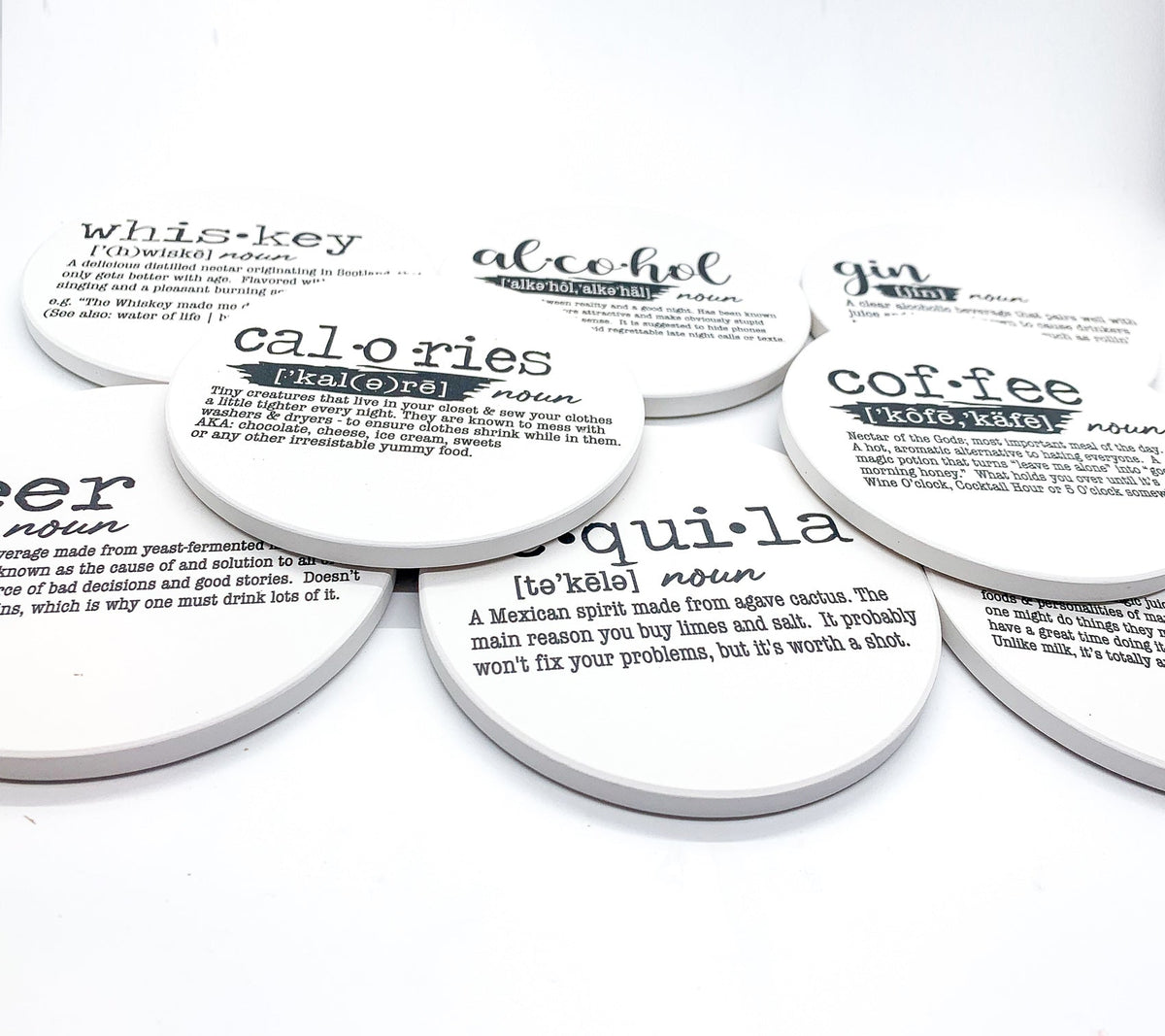 Funny Drink Definition Coasters Set Dictionary Quote Coasters For Bar And Countertop Decor