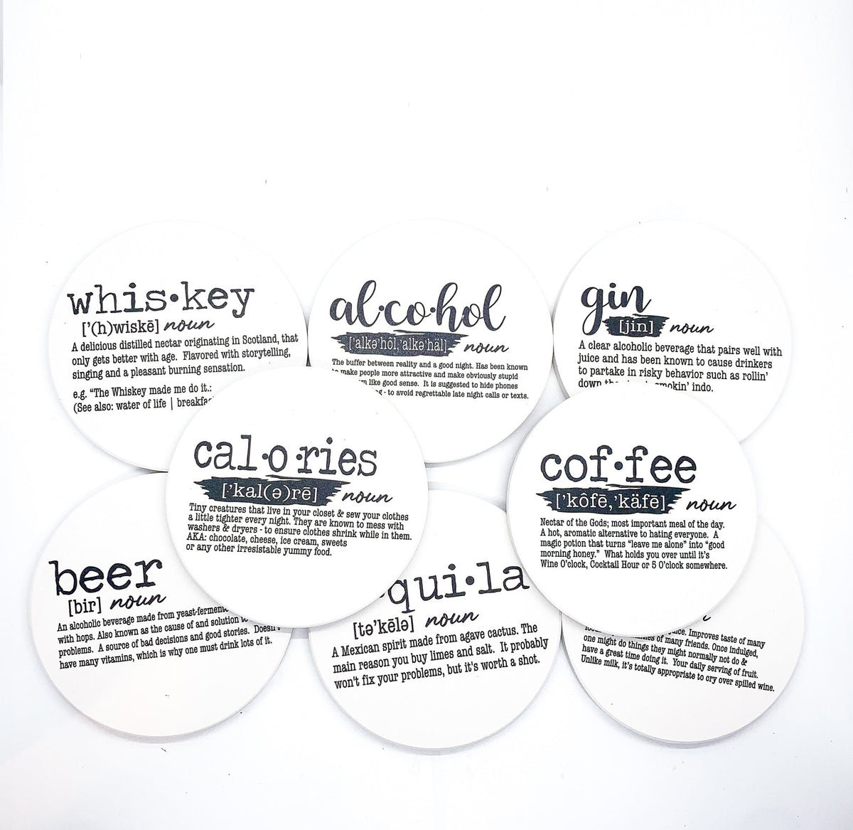 Funny Drink Definition Coasters Set Dictionary Quote Coasters For Bar And Countertop Decor