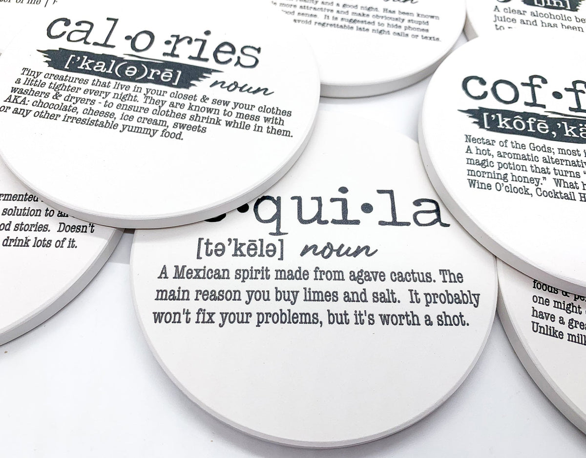 Funny Drink Definition Coasters Set Dictionary Quote Coasters For Bar And Countertop Decor