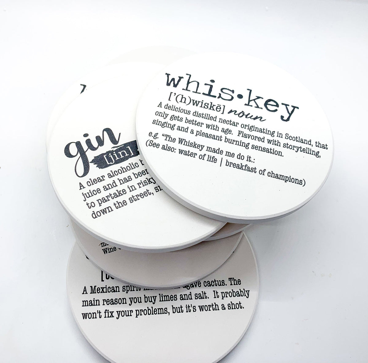 Funny Drink Definition Coasters Set Dictionary Quote Coasters For Bar And Countertop Decor