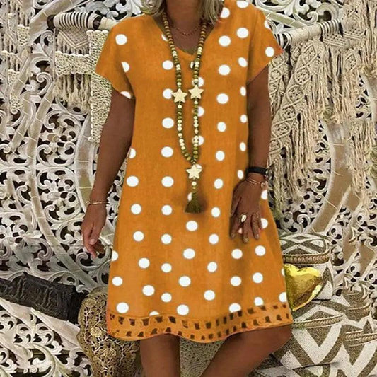 Stylish Summer Dress Loose Ladies Orange Yellow Summer Dresses For Women - Women Cute Outfits