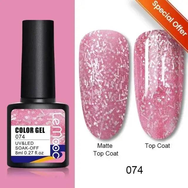 Spring Summer Nail Gel Polish Colorful UV LED Diamond Stylish Glossy and Matte Fashion Design For Womens