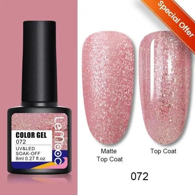 Spring Summer Nail Gel Polish Colorful UV LED Diamond Stylish Glossy and Matte Fashion Design For Womens