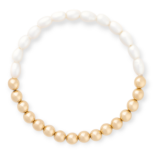 Half Pearl Half Juno Bracelet (6mm)