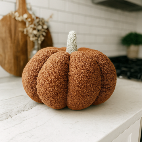Plush Pumpkin Throw Pillow Decorative Fall Pillow Soft Cuddle Pumpkin Decor