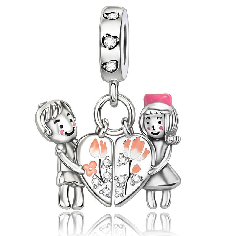 Silver-plated DIY Love Confession Beaded Bracelet Jewelry