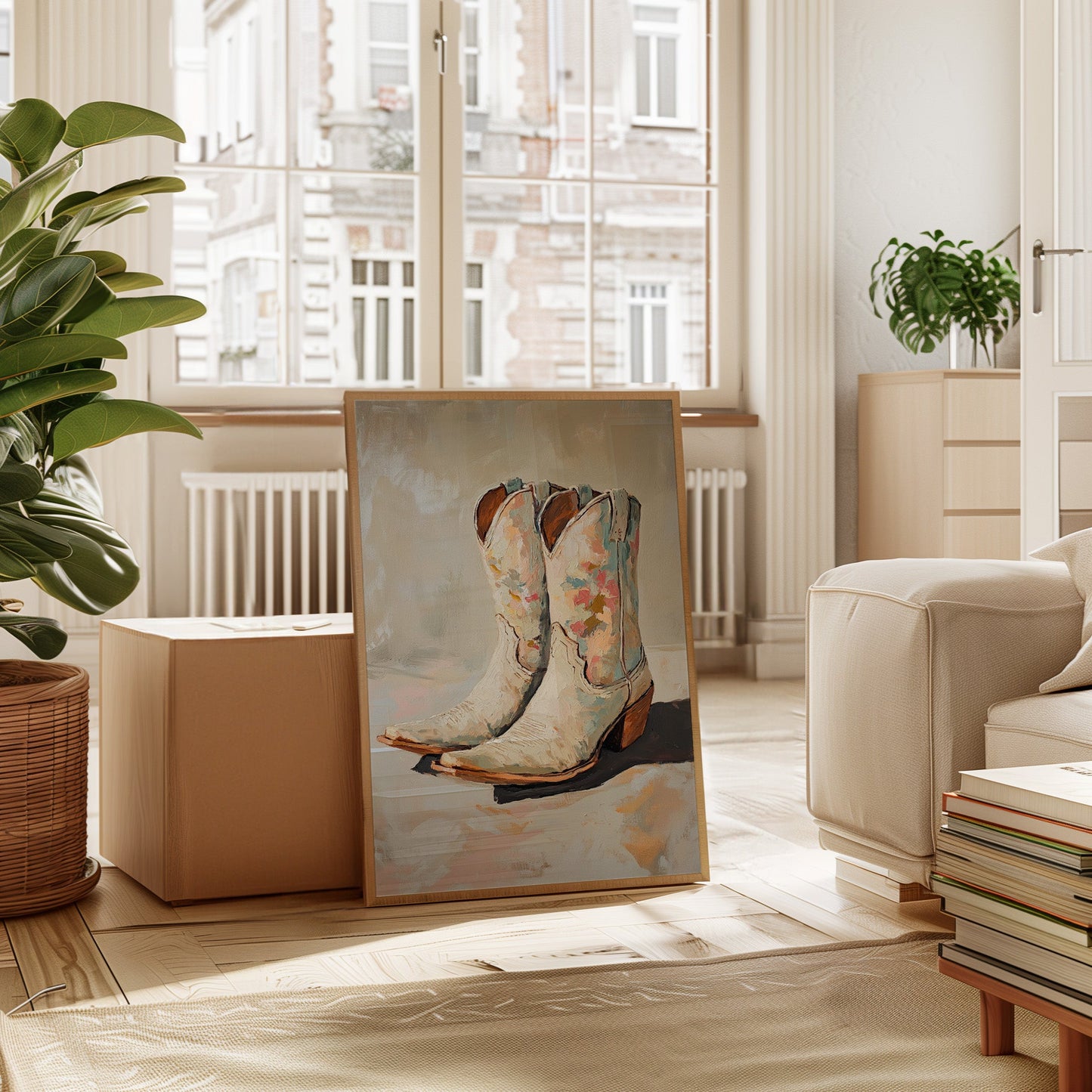 Bemalte Sohlen: Florale Cowboystiefel